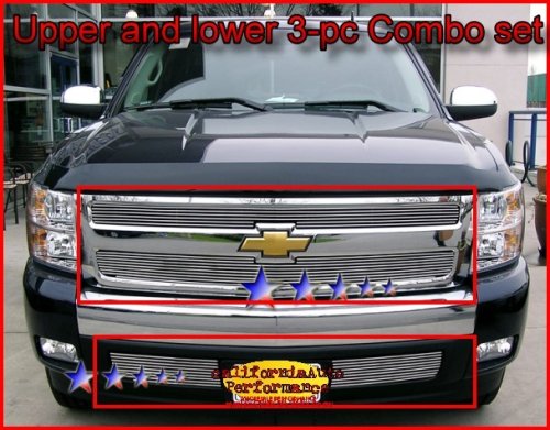 07 08 Chevy Silverado 1500 Billet Grille 3pc Set