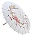 Quasimoon Patterned Paper Parasol Umbrellas by PaperLanternStore (32 Inch, White Cherry Blossom)