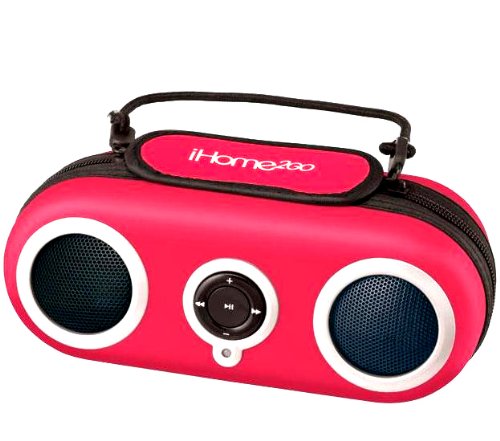 iHome 2go iPod MP3 Protective Foam Lined Speaker Carry Case - Micro Boom Box Style - for all Generations iPods with Easy-to-Use Control Button - Red iHome 2go iPod MP3 Protective Foam Lined Speaker Carry Case - Micro Boom Box Style - for all Generations iPods with Easy-to-Use Control Button - Red