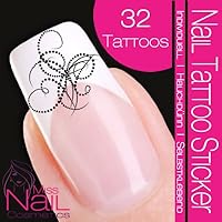Nail Tattoo Sticker Swirl - black