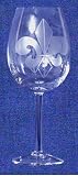 Individually Hand Etched Fleur De Lis White Wine Glass 9 Set / 4