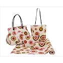 Murval of Paris Canvas Tote Handbag - Pink Vintage Flowers City Tote!