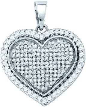 Womens 0.81Ct Diamond Heart Pendant Set In 925 rhodium plated silver