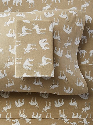 Eddie BauerTwin Sheets, Cotton Flannel Bedding Set, Brushed for Extra Softness, Cozy Home Decor (Buckhead Ridge, Twin)