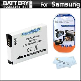 Battery Kit For Samsung WB750, WB150F, EX2, EX2F Digital Camera Includes Extended Replacement (1000Mah) SLB-10A Battery + LCD Screen Protectors + MicroFiber Cleaning Cloth