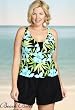 Beach Belle Botanica Plus Size V-Insert Shortini Swimsuit - Plus Size Swimwear Plus Size Swimsuit
