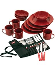 Coleman Speckled Enamelware Dining Kit (Red)