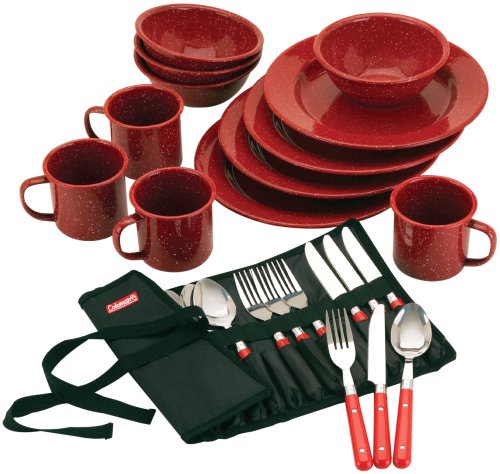 Coleman Speckled Enamelware Dining Kit