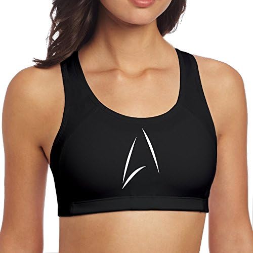 Women's Girls Starfleet UFP From Beyond Yoga Bra Sports Top Black L