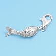 Sterling Silver Pendant - Fish - Clasp For Adding On To Bracelet - 17mm Height