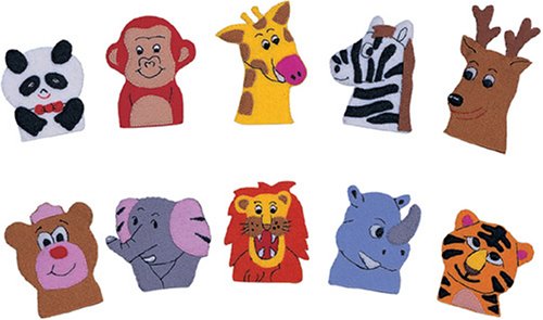Childrens Toyshop  Toys : Wild Animal Finger Puppet Set