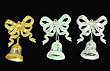 Club Pack Of 288 Glitter Bow with Bell Christmas Ornaments 5"