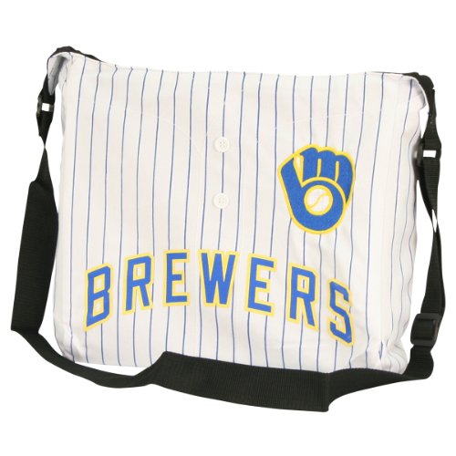 Milwaukee Brewers Pinstripe Laptop Bag w/ Adjustable Shoulder Strap (Measures 17