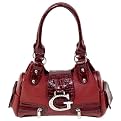 Parinda Calla Lily Croco Embossed Handbag - Red