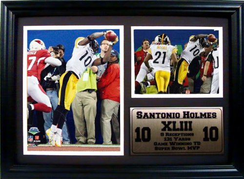 Pittsburgh Steelers Santonio Holmes Photograph with Statistics in a 12
