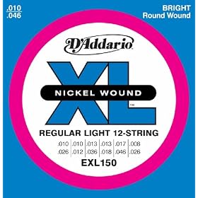 D'Addario Guitar Strings Set, Xl Regular Lite 12-String