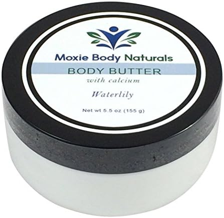 Natural Shea Butter Balm Lotion with Calcium and Vitamin A (Retinol), WATERLILY LOTUS FLOWER. No Parabens, Phthalates, Dyes, Gluten, or Artificial Preservatives. Made in USA, Cruelty-Free. 5.5 Oz