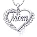 cocojewelry MOM Word Engraved Heart Love Pendant Necklace