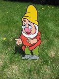 Lawn Art Figure Doc From Snow White & The Seven Dwarfs Handcrafted & Painted With Great Detail Metal Stakes & Wall Mount Included