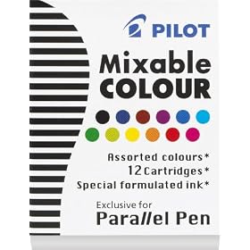 Pilot Pen Parallel Pen Calligraphy Pen Assorted Colors Ink Refills, ICP31AST