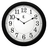 Geneva 16 Plastic Decorative Wall Clock, Black