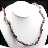 Leopard Skin Jasper Chip Gemstone Necklace 36 inch