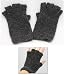 Handmade Alpaca Natural Fiber Fingerless Gloves - Charcoal Beauty - Knitted 100% By Hand (Women/teens)