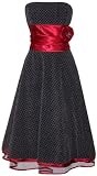 50s Black Red Strapless Rockabilly Polkadot Prom Dress