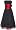 50's Black Red Strapless Rockabilly Polkadot Prom Dress, XS