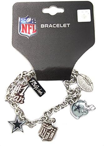 Dallas Cowboys Charm Bracelet Silvertone Nfl Team New