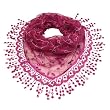 Rayon & Polyamide Handmade Lace Embroidered Small Vine Flowers Patterns Beaded Sequins Tassels Triangle Scarf