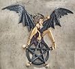 medieval vampire statue gothic skull pentagram mistress