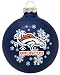 DENVER BRONCOS (2 5/8 In Diameter) Glass Logo CHRISTMAS ORNAMENT (Snowflake Design)