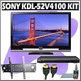 Sony Bravia V-Series KDL-52V4100 52-inch 1080P LCD HDTV + Sony DVD Player w/ Wall Mount Accessory Ki