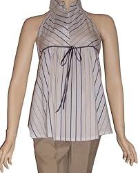 Sleeveless Stripes Maternity Shirt