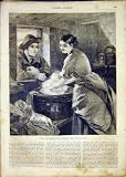VILLAGE LAUNDRY WASH-WOMAN LUCAS FRENCH PRINT 1865