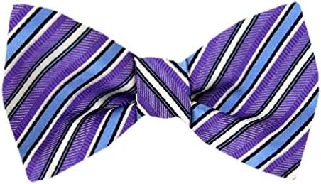 FBTT-11137 - Purple - Blue - Mens Big and Tall Silk Self Tie Bow Tie