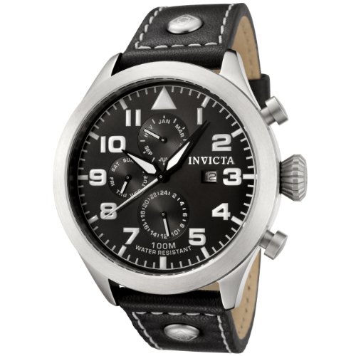 Invicta Men’s 0350 II Collection Black Leather Watch