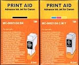 four canon bci-24 inkjet cartridges 2 black and 2 colour