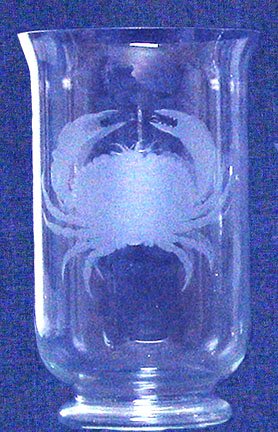Individually Hand Etched Crab Shade 11.5h