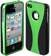 Green 3-Piece Snap On Hard Case Cover For AT&T Verizon Sprint Apple iPhone 4 4S