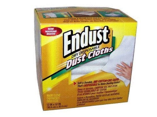 Endust END522000 Dust Cleaner Cloth White 10/Box, White