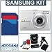 Samsung Digimax L210 Digital Camera, Silver with 2 GB SD Memory Card, Tripod, Camera Case, Card Reader with 2.0 USB Cable , Cleaning Kit & Media Case