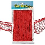 Beistle 50301-Red Decorative Fish Netting, 4 by 12-Feet