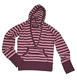 Girls Striped Deep-V Kanga Hoodie