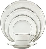Noritake Whitecliff Platinum 20-Piece Dinnerware Place Setting, Service for 4