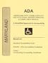 ADA Americans with Disabilities Act Compliance Manual for Maryland