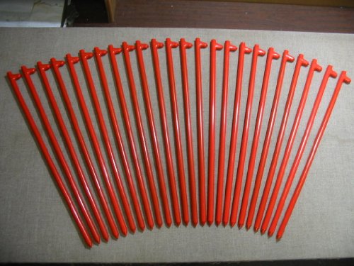A 24 pack of metal tent stakes, HEAVY DUTY, 24