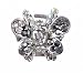 Hair Clip - H2- Crystal Butterfly Flower - Sm Size (7/8" x 11/16") ~ Hematite (Gunmetal Gray / Grey)