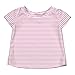 i play. Baby Girls Cap Sleeve Rashguard, Light Pink Pinstripe, 6month
